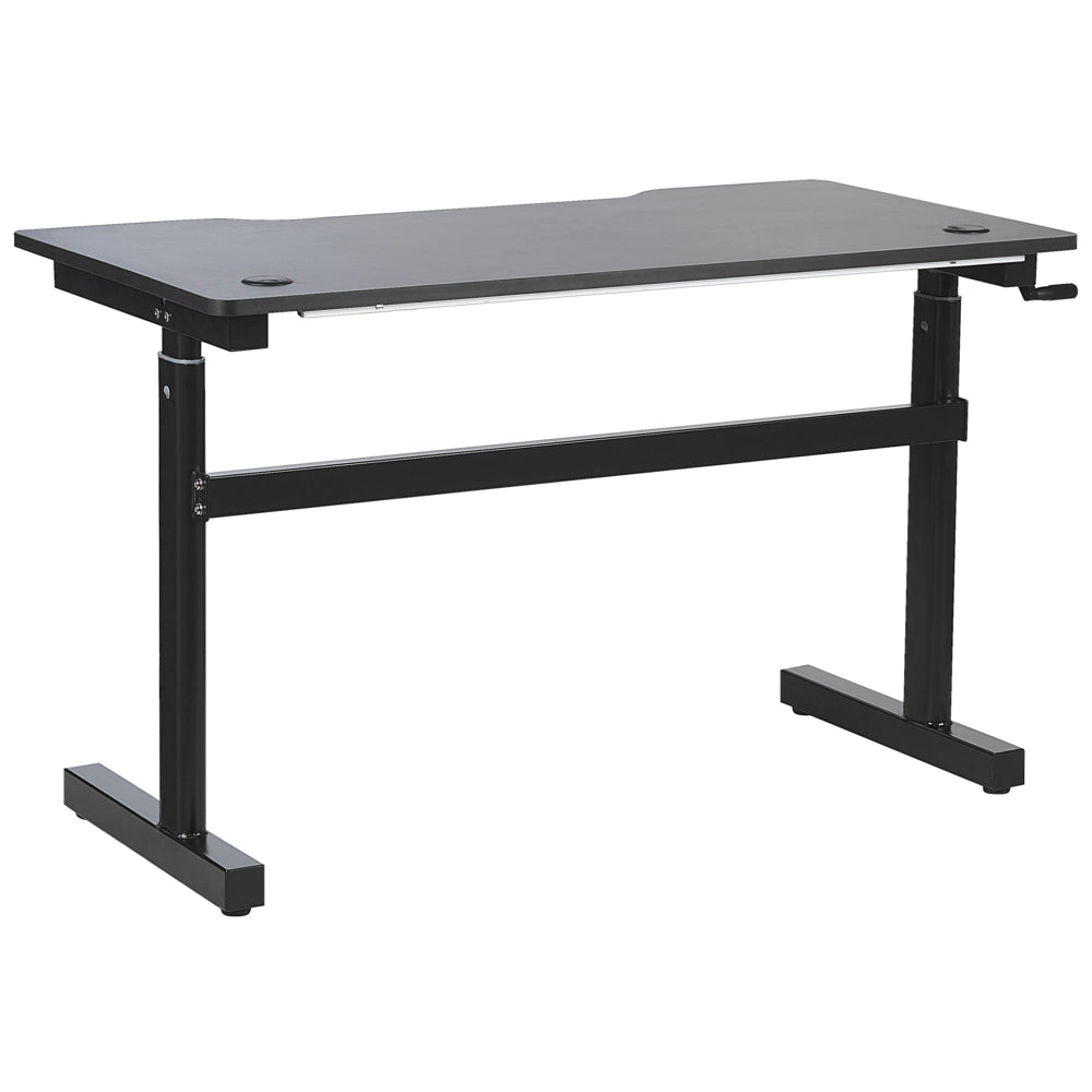 Scrivania da gioco regolabile Gambe in metallo MDF Nero Rettangolare 120 x 60 cm con luci RGB Mobili per ufficio a casa di design moderno