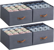 Organizzatore per armadio 4 pezzi, scatola di archiviazione per abbigliamento, 16 cassetti, sistema di organizzazione in tessuto non tessuto, scatole di archiviazione per jeans, pantaloni, asciugamani, camicie e camicie da uomo.