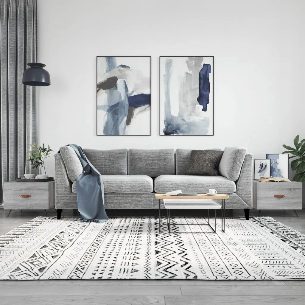 2 pz Tavolini salotto | Tavolino da caff¨¨ | Tavolino da Soggiorno Grigio Sonoma 50x50x40cm Legno Multistrato