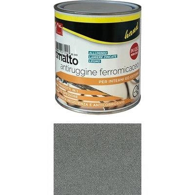 SMALTO ANTIRUGGINE FERROMICACEO HAND - GRIGIO MEDIO ML 750- 6 pezzi