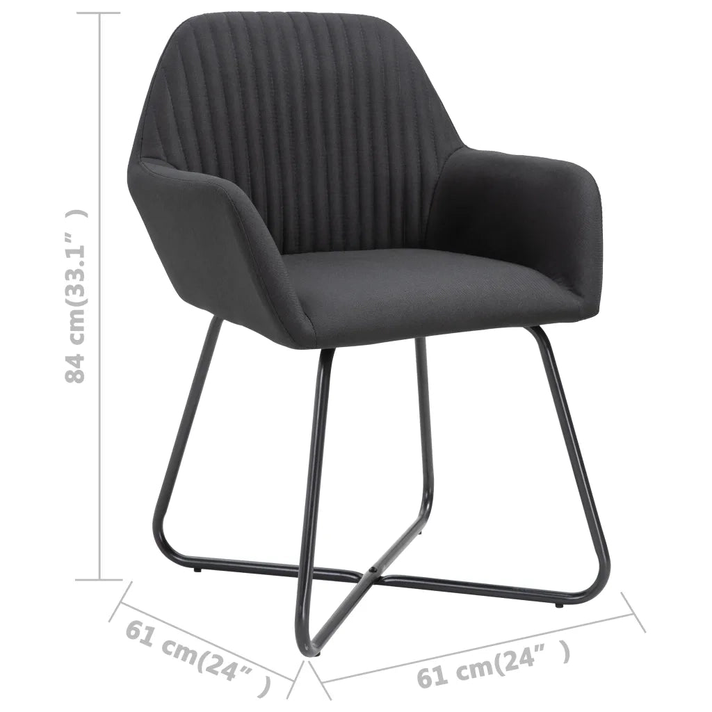 Sedie da Pranzo 4 pz Nere in Tessuto cod mxl 23706