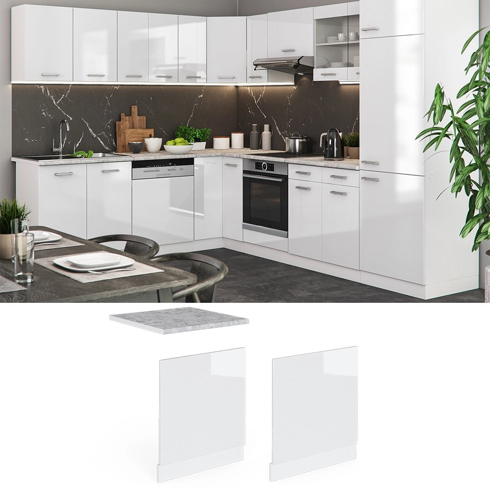 Pannello frontale R-Line Bianco lucido/Bianco 60 cm, PL Antracite Vicco