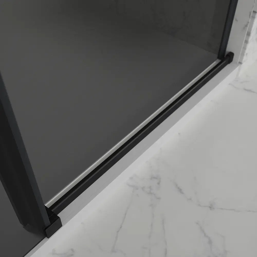 Porta doccia 120cm apertura scorrevole profili nero opaco vetro 8mm fumé h195 | Creta