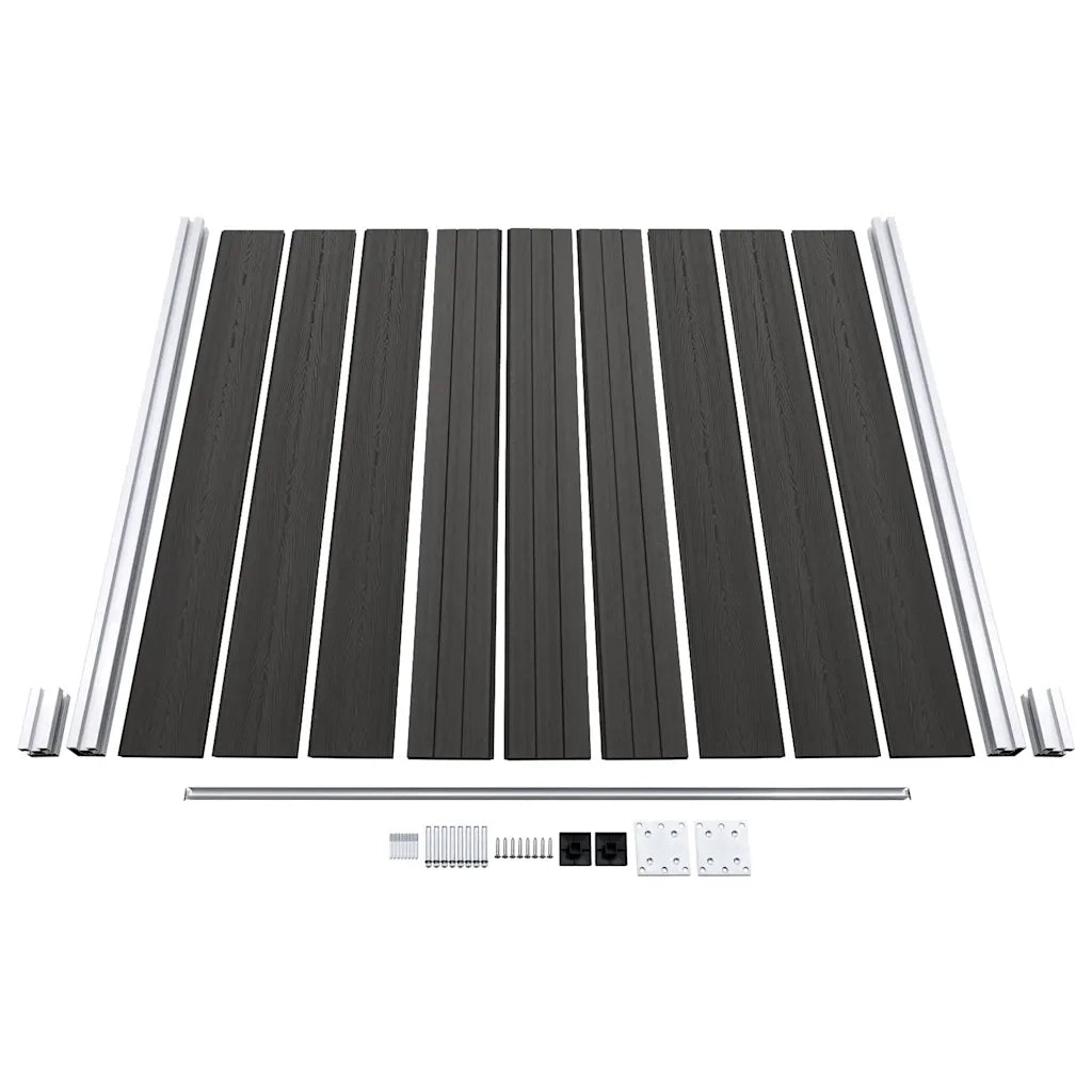 Pannello di recinzione | Recinzione da Giardino in WPC 180x186 cm Nero