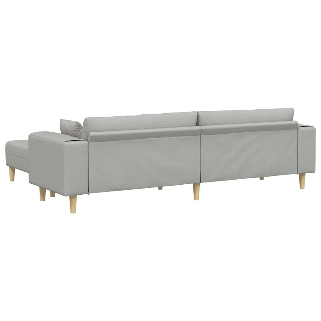 Divano in tessuto con cuscino 3 pcs Grigio Nuvola 208 cm Tessuto
