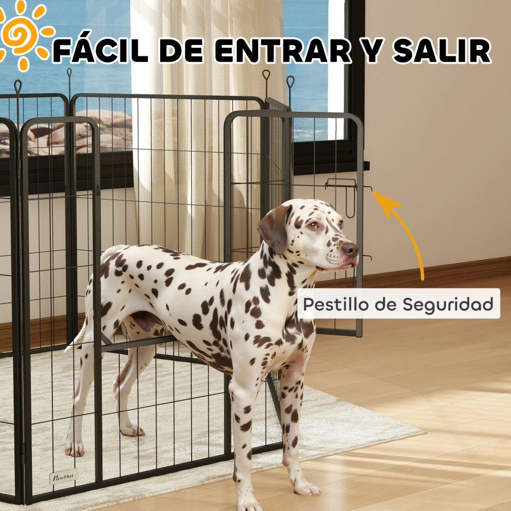 Recinto per Cani con Porta ¨C Minimal ¨C Nero 100x100x100 cm