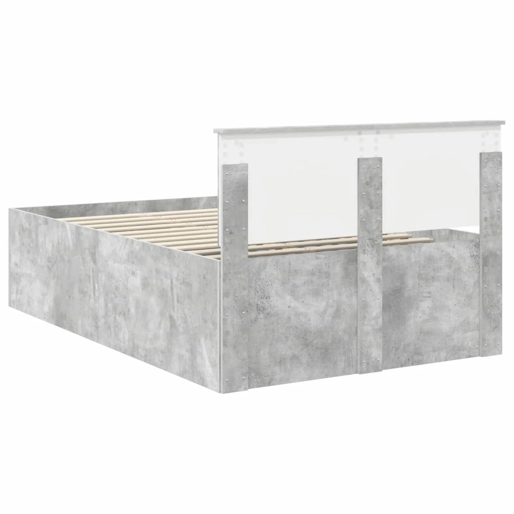 Struttura del letto con testiera Grigio cemento 120 x 190 cm