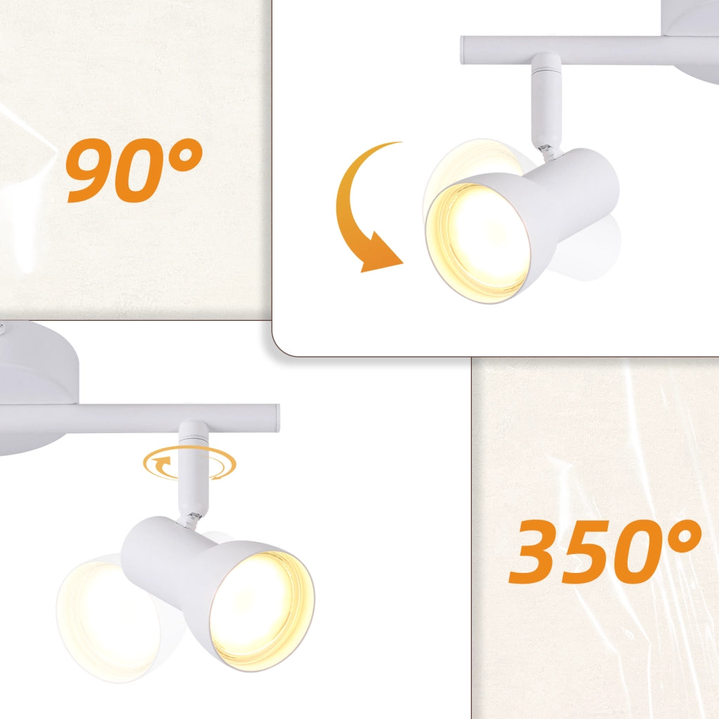 ZMH Faretto da soffitto bianchi 1 luce GU10 orientabili 350° metallo design moderno senza lampadina