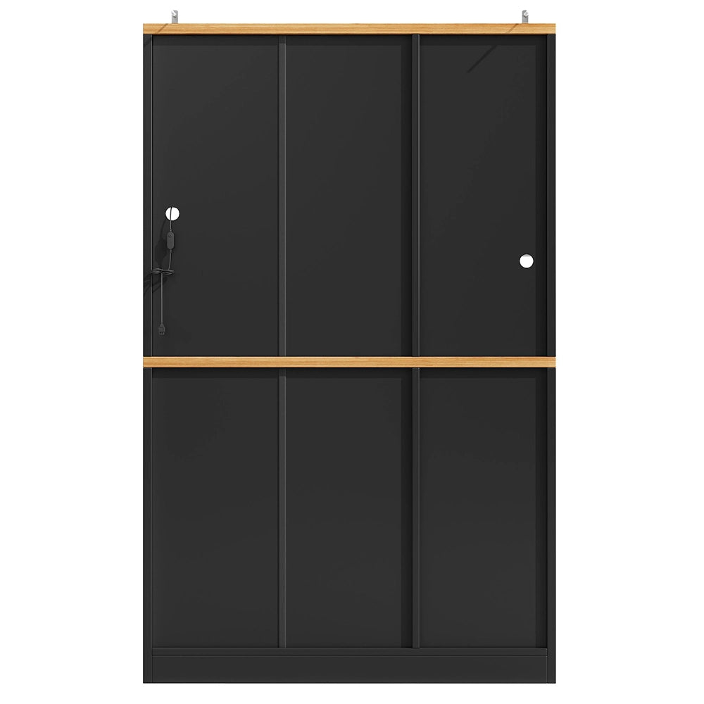 Armadio cucina alto con illuminazione LED - Xylo - 104x40x180 cm - bianco/nero