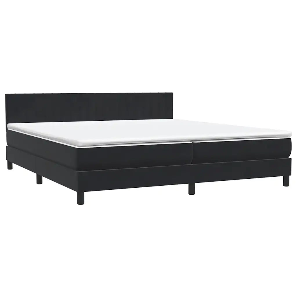 Letto a Molle con Materasso e LED Nero 200x220 cm in Velluto 3317141