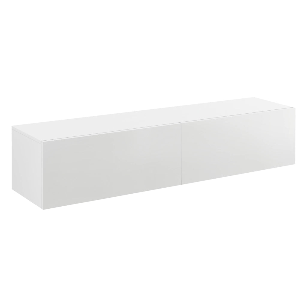 Mobile Pensile Porta TV Evaton da Parete 140 x 33 x 30 cm - Bianco Lucido [en.casa]
