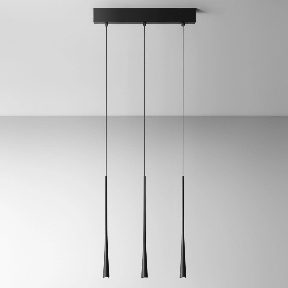 Dafne - Lampada a sospensione nero 16,5W luce calda 3000K IP20 - Lampada da soffitto led 3 luci design moderno - alluminio bianco satinato