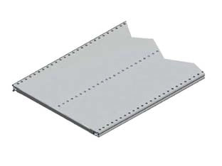 RIPIANO IN LAMIERA FORATA VERNICIATO GRIGIO RAL 7035  mm.500 l.x500 p. con 2 rinforzi