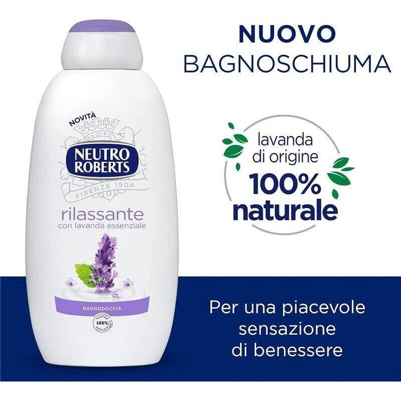 NEUTRO ROBERTS BAGNOSCHIUMA DERMAZERO 4 FLACONI DA 600 ML RILASSANTE LAVANDA