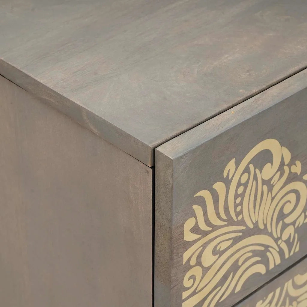 Comodino con porta con cassetto-Tavolino da notte Grigio 50 x 33 x 60 cm 156403
