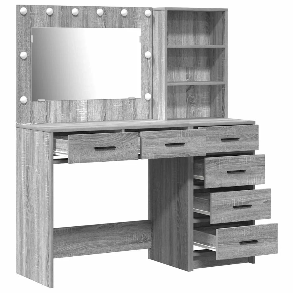 Toeletta | Tavolo da Trucco con cassetto Grigio chiaro 78.5 x 41 x 135 cm