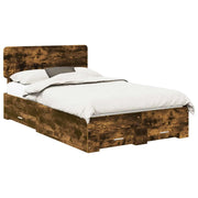 Letto matrimoniale | Letto per adulti | Struttura del letto Rovere fum¨¦ 135 x 190 cm Legno multistrato
