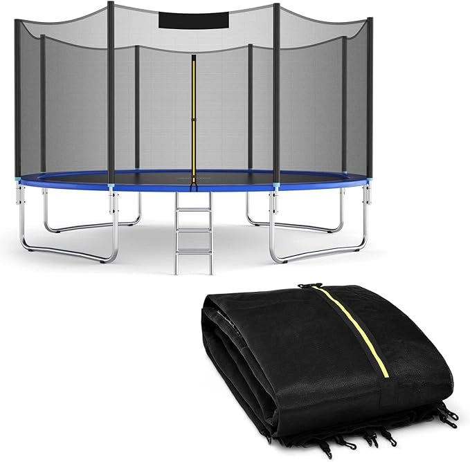 Rete per Trampolino Sostitutiva 427cm, Ideale per Struttura Rotonda con 6/8 Paletti con Doppie Cerniere, Fibbie di protezione e Ganci