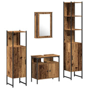 Set di mobili per il Bagno | Armadio da bagno con lo scaffale 4 pz Legno vecchio