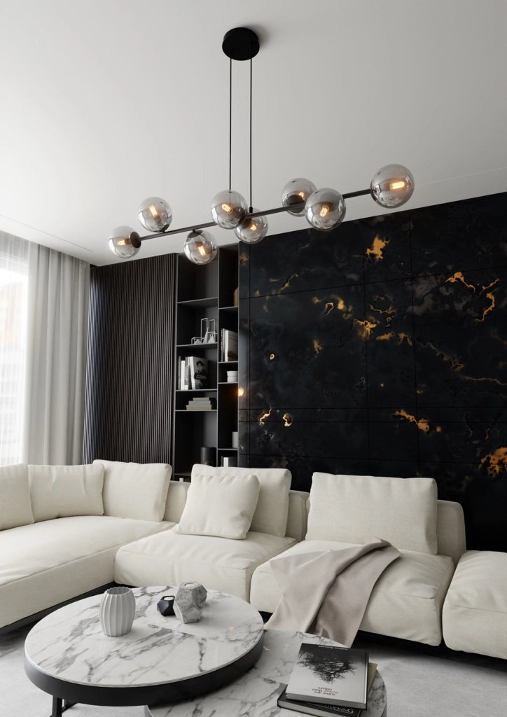 Lampadario Emibig Rossi nero/grafite 8xE14 vetro metallo