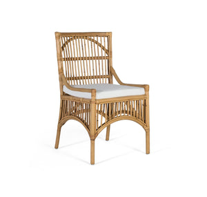 Set di due sedie in rattan con cuscini imbottiti