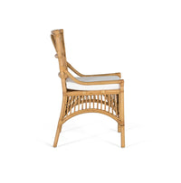 Set di due sedie in rattan con cuscini imbottiti