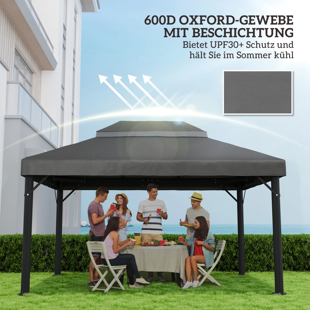 Copertura per Gazebo 3x4 m ¨C Zephmum ¨C Polyester Grigio Scuro UPF30+