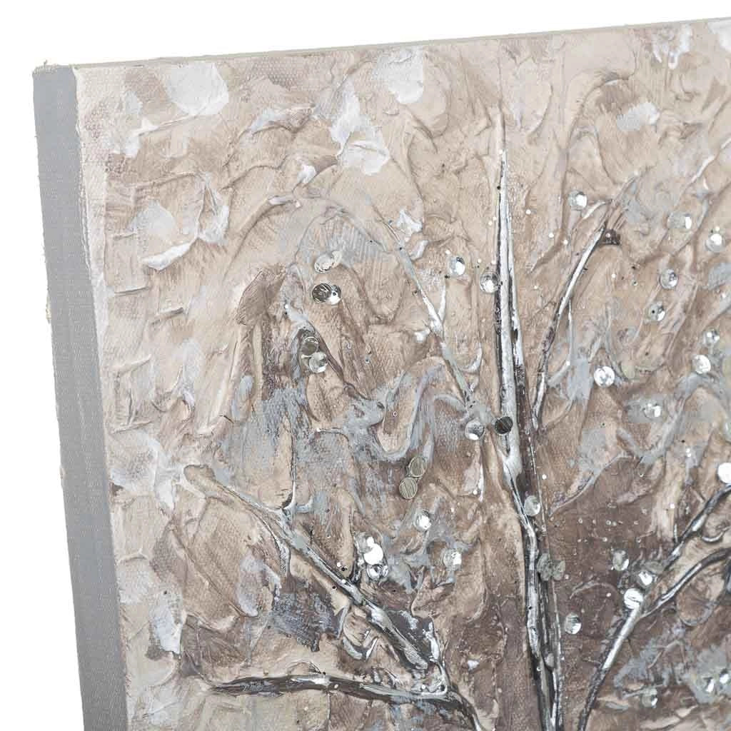 Quadro dipinto a mano con rilievo grigio 30x60x2,5h