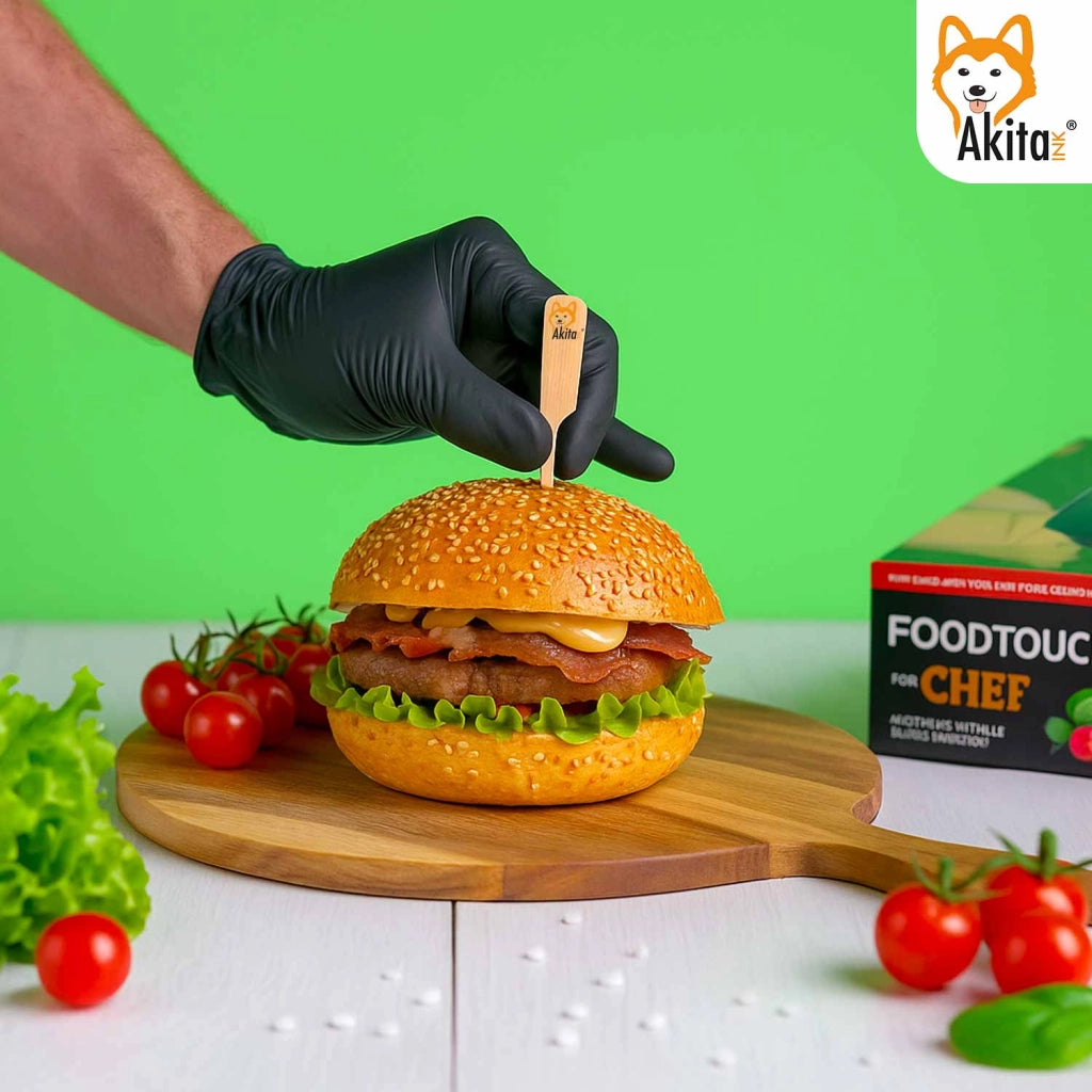 Akitaink Guanti Nitrile Neri Chef Food Touch M 100pz