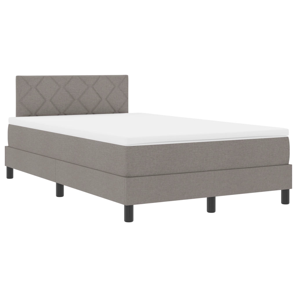 Letto Box Spring con Materasso Taupe 120x190 cm Tessuto
