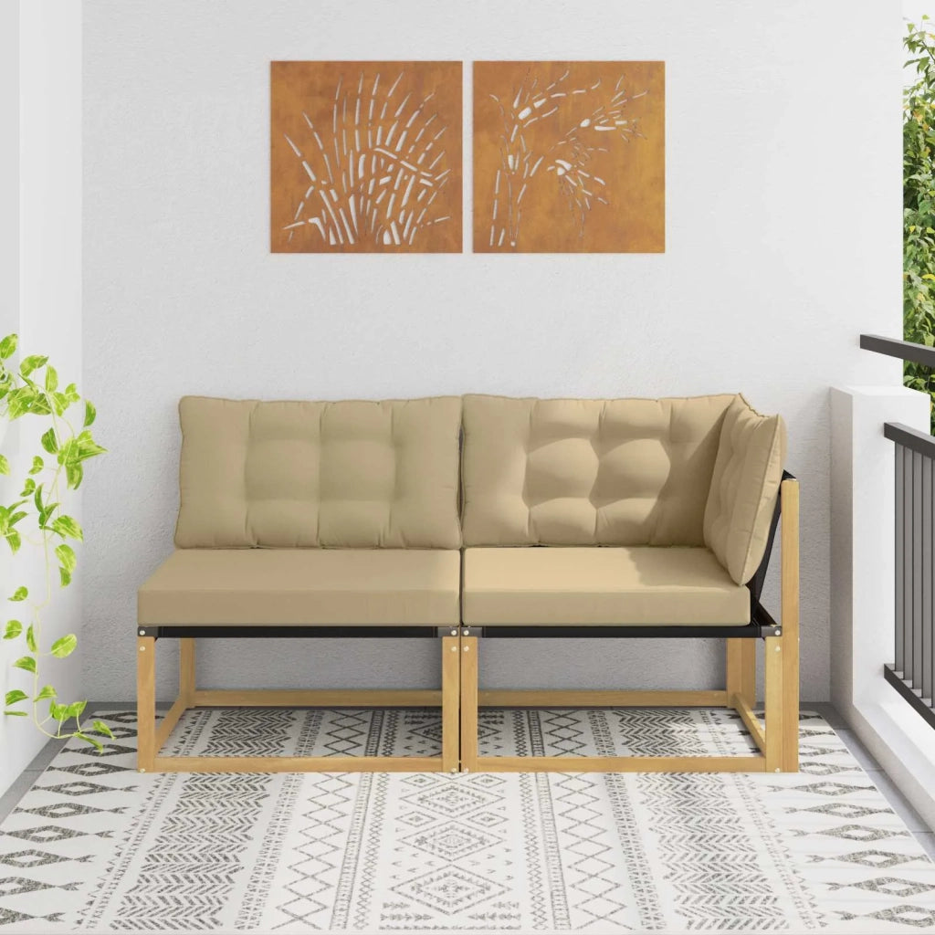 Salotto da Giardino-Divano componibile Sezionale con cuscino Bianco 162,5 x 83 x 73 cm 792809