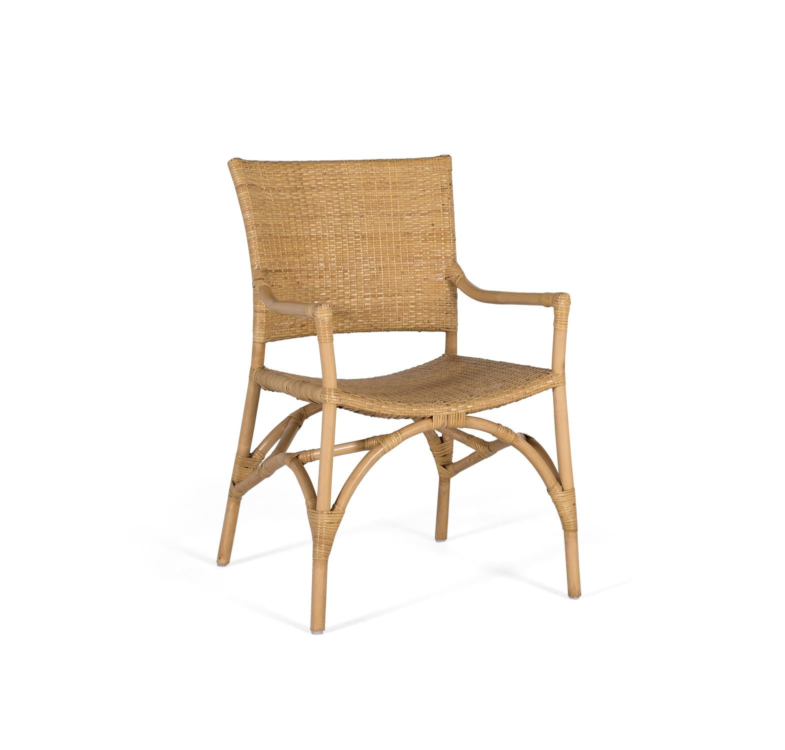 Set di due sedie realizzate con struttura in rattan e bambù