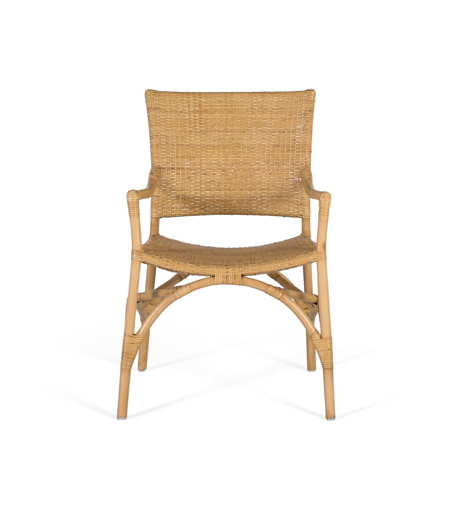 Set di due sedie realizzate con struttura in rattan e bambù