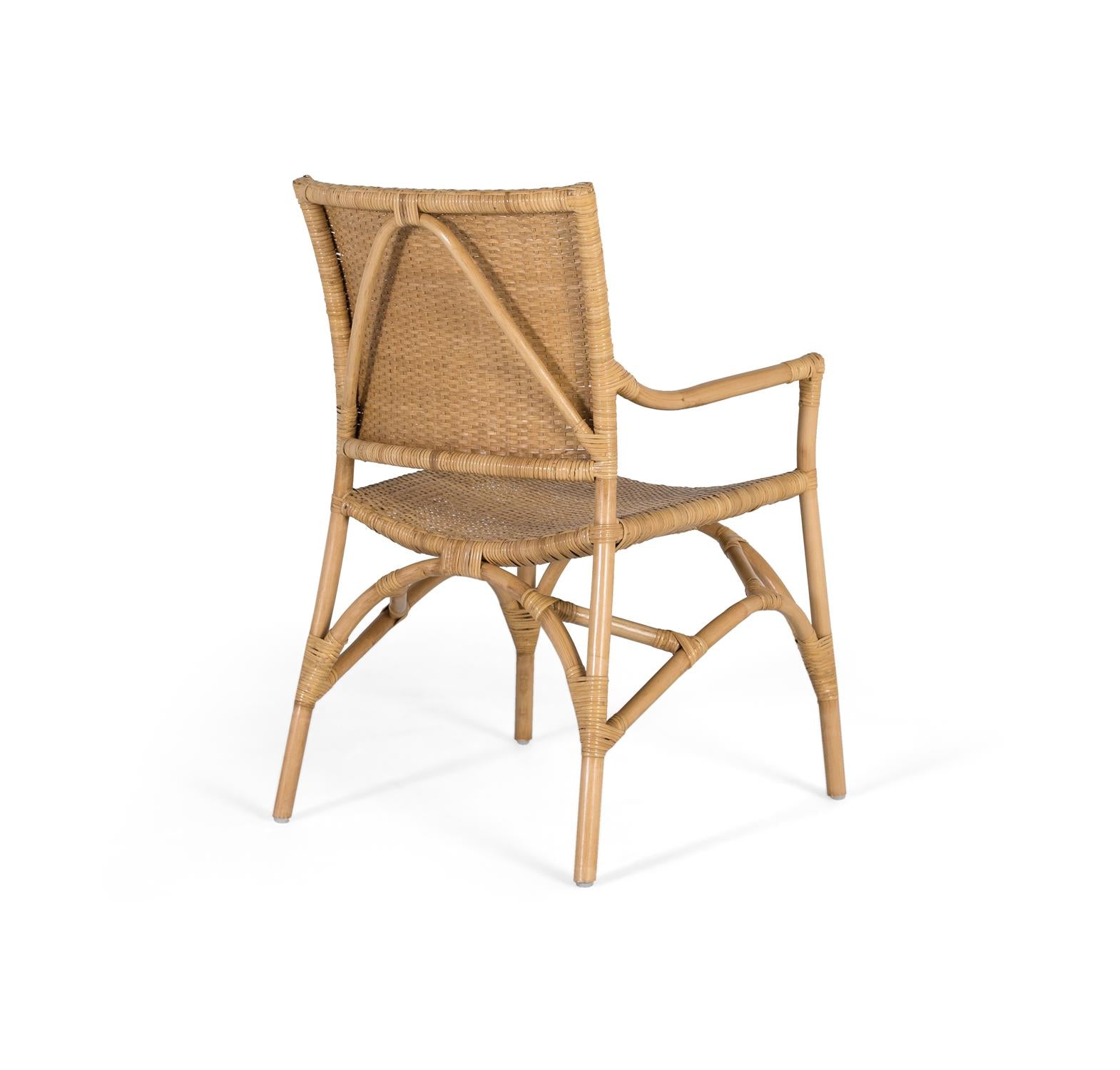 Set di due sedie realizzate con struttura in rattan e bambù