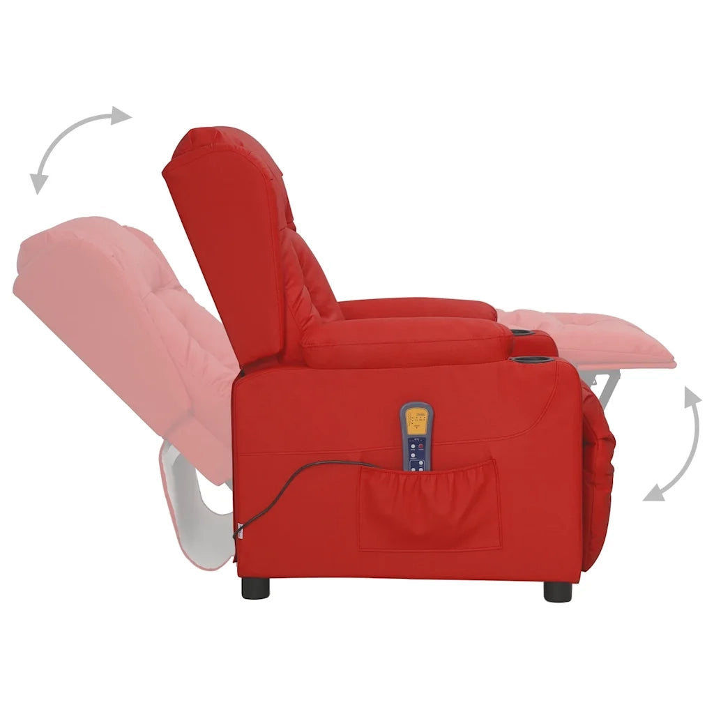 Poltrona Massaggiante Rosso Vino in Similpelle 339081