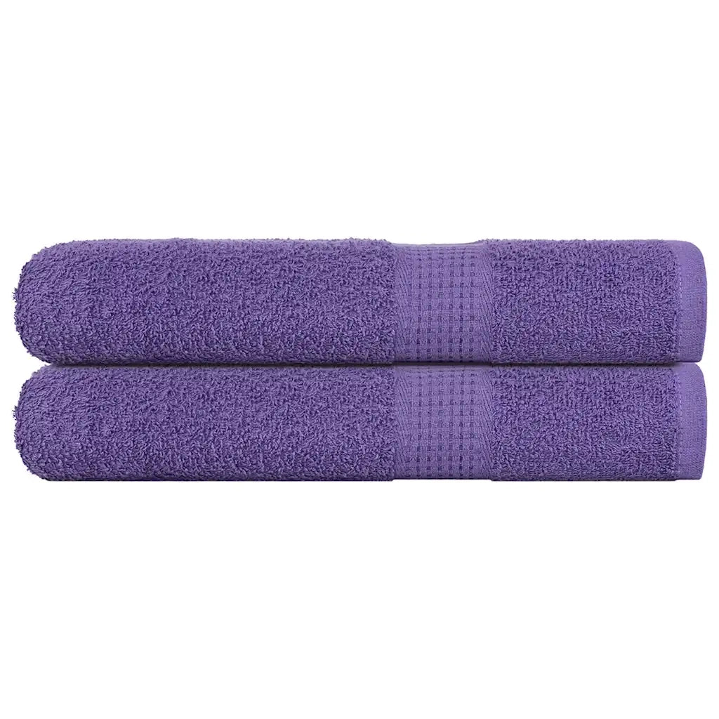 Asciugamani per Sauna 2 pz Viola 80x200cm 360g/mÂ² 100% Cotone