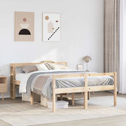 Letto per Anziani con Testiera 120x200 cm Legno Massello Pino
