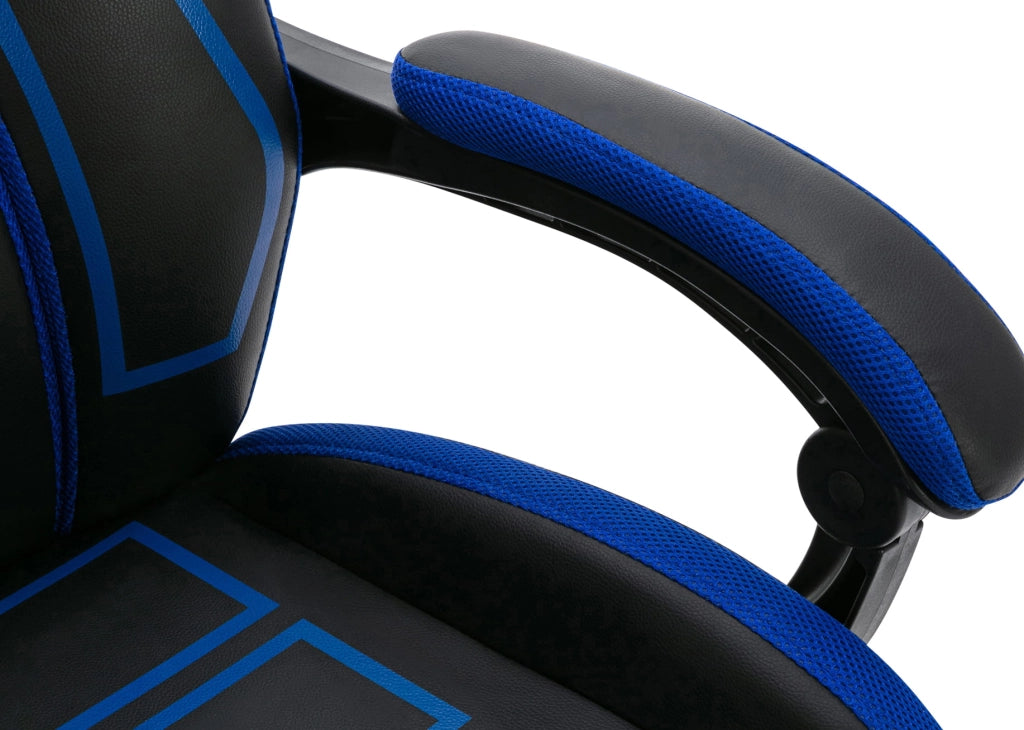 Sedia da ufficio Clovis in similpelle Nero/blu