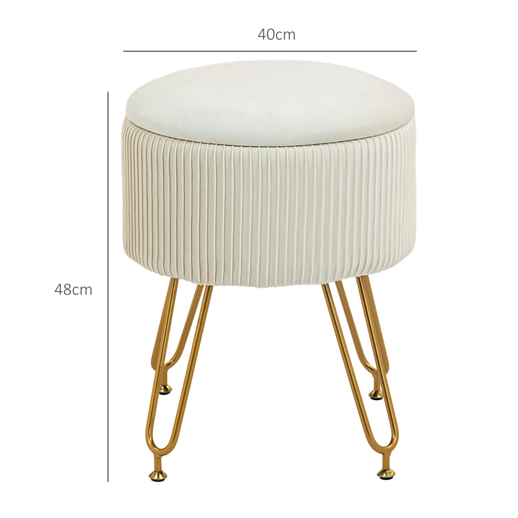 Puffo cassettiera con gambe in metallo ¨C zephmum ¨C crema 40x40x40