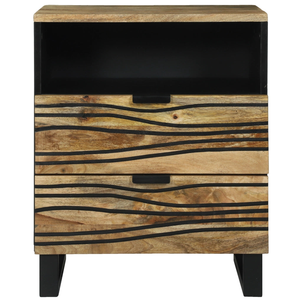Comodino 50x33x60 cm Legno Massello di Mango