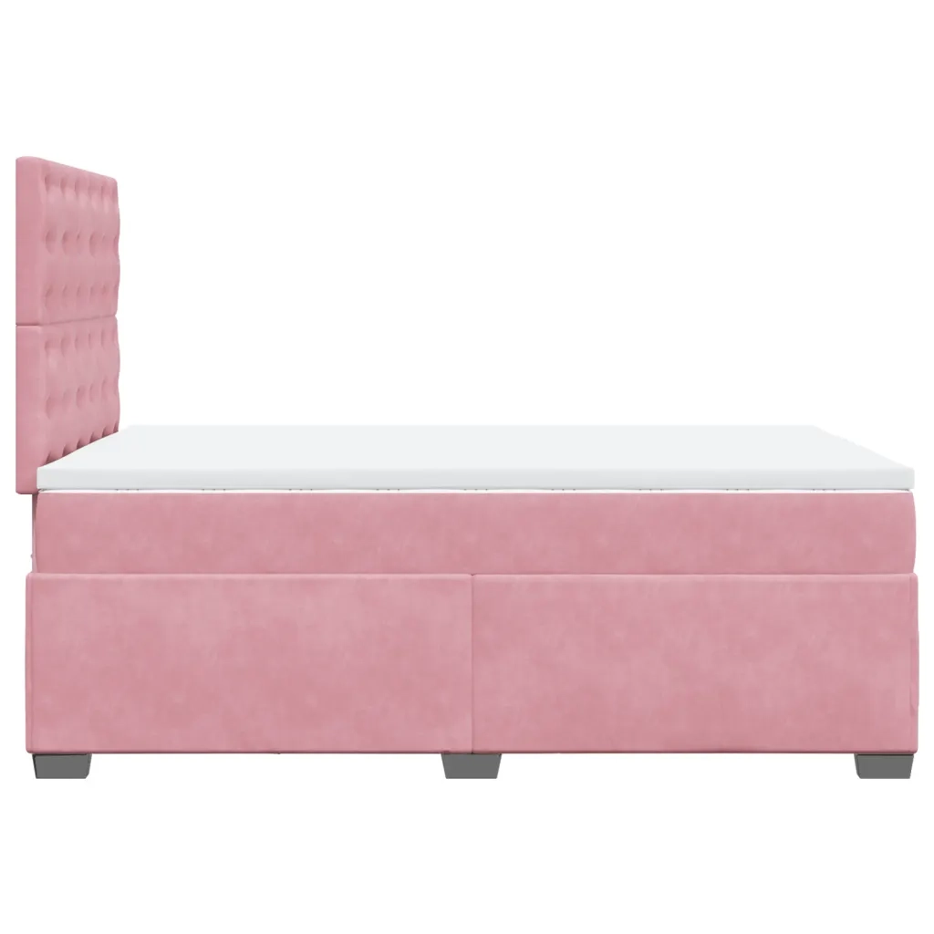 Giroletto a Molle con Materasso Rosa 120x190 cm in Velluto 3290875
