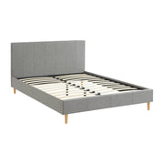 Struttura letto con rete a doghe e testiera 140x190cm, tessuto