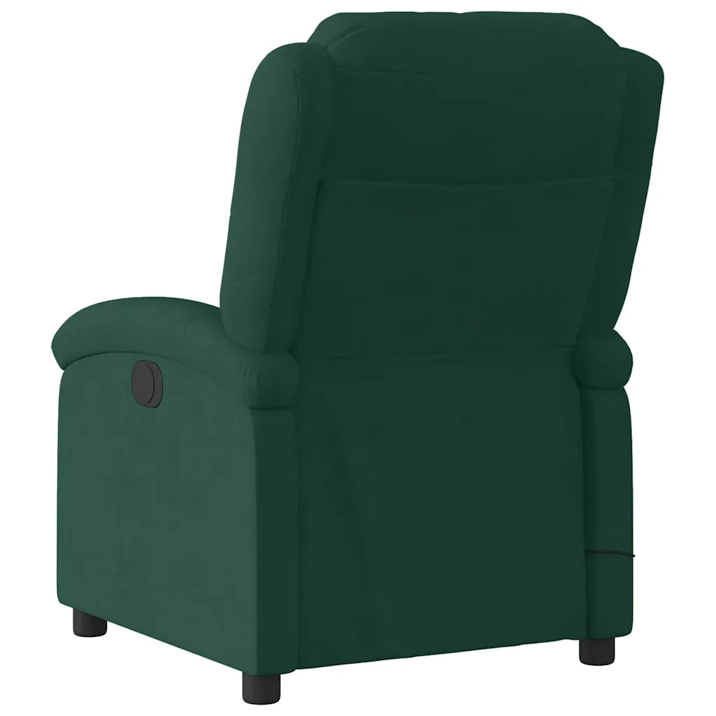 Divano Sedia-Poltrona Massaggiante Reclinabile Elettrica Verde Scuro Velluto 674637