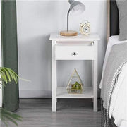 Notti - 2 cassetti notturni, con cassetto e ripiano, altezza 61 cm, colore bianco