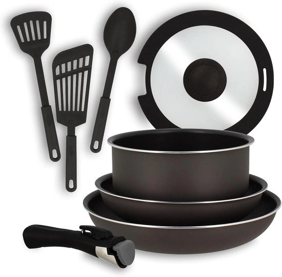 Set da cucina da 8 pezzi - con padelle e accessori - adatto a tutti i fornelli