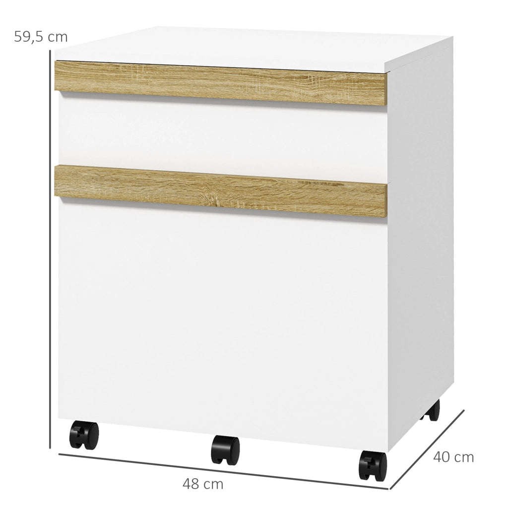 Scrivania con cassetti e ruote ¨C Minimal ¨C bianco 48x40x59.5 cm