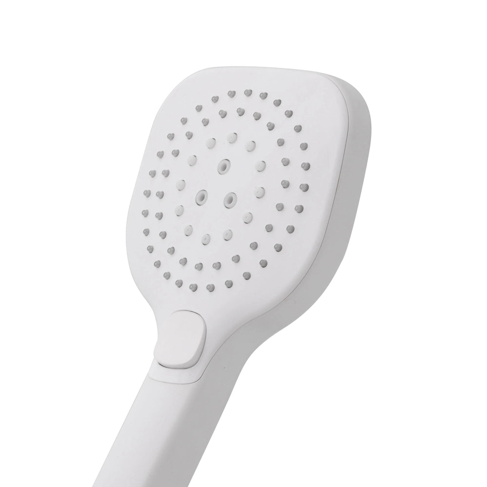 Doccino arrotondato 26 cm con tre tipi di getto bianco opaco in ABS Hidra