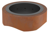 Braciere a Legna da Giardino ⌀100x30 cm in Acciaio Rivestimento Corten 1000 Round Ruggine