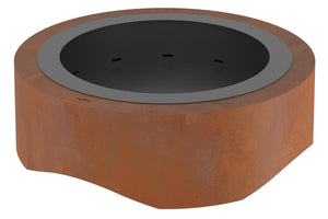 Braciere a Legna da Giardino ⌀100x30 cm in Acciaio Rivestimento Corten 1000 Round Ruggine