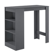 Bancone Tavolo Alto da Bar Kouvola con 3 Scomparti Aperti 110x50x103 cm - Grigio Scuro [en.casa]